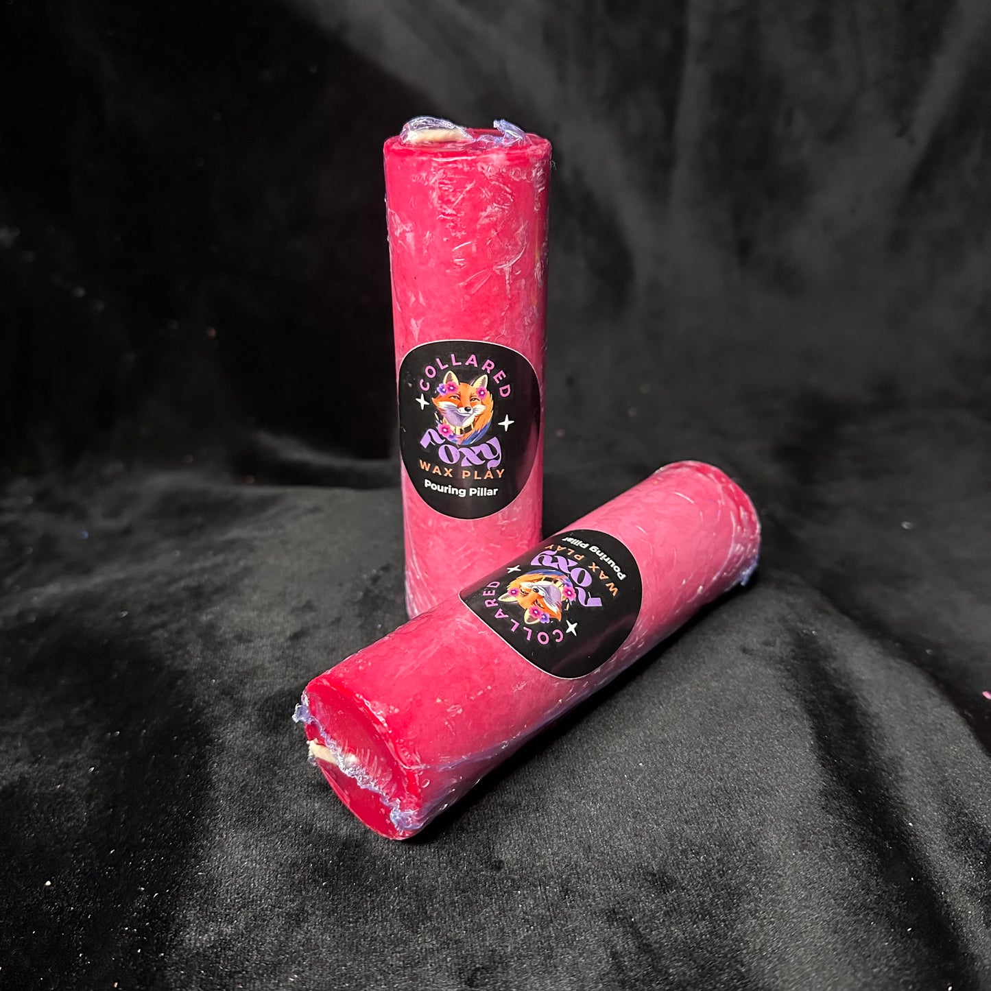 Red UV Reactive Pouring Soy Pillar Wax Play Candles