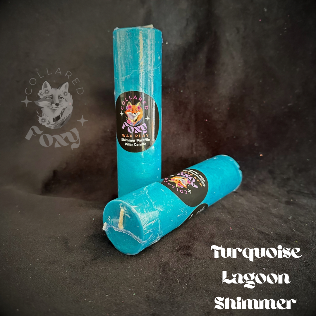 Turquoise Lagoon Metallic Shimmer Paraffin Dripping Pillar Wax Play Candle