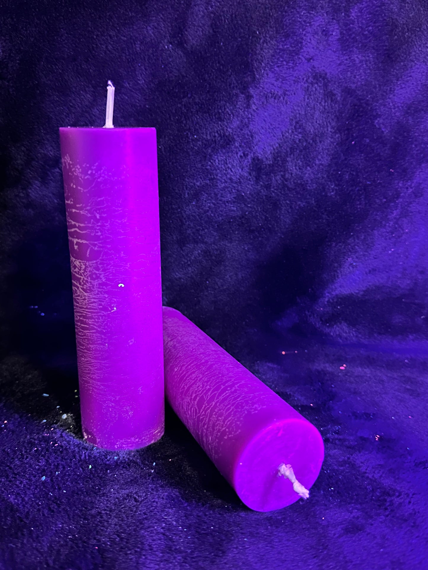 Purple UV Reactive Paraffin Dripping Pillar Wax Play Candle