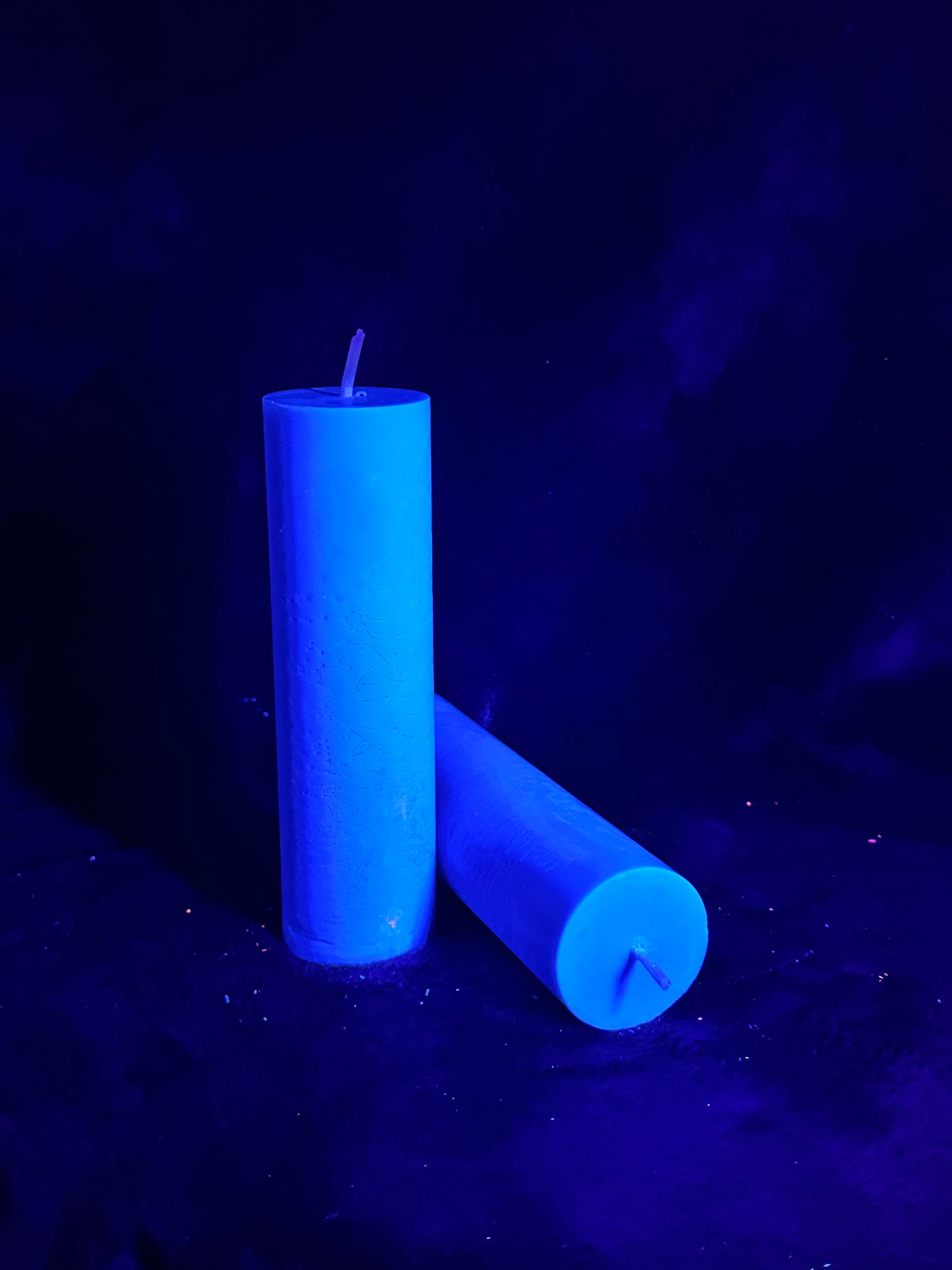 Blue UV Reactive Paraffin Dripping Pillar Wax Play Candle
