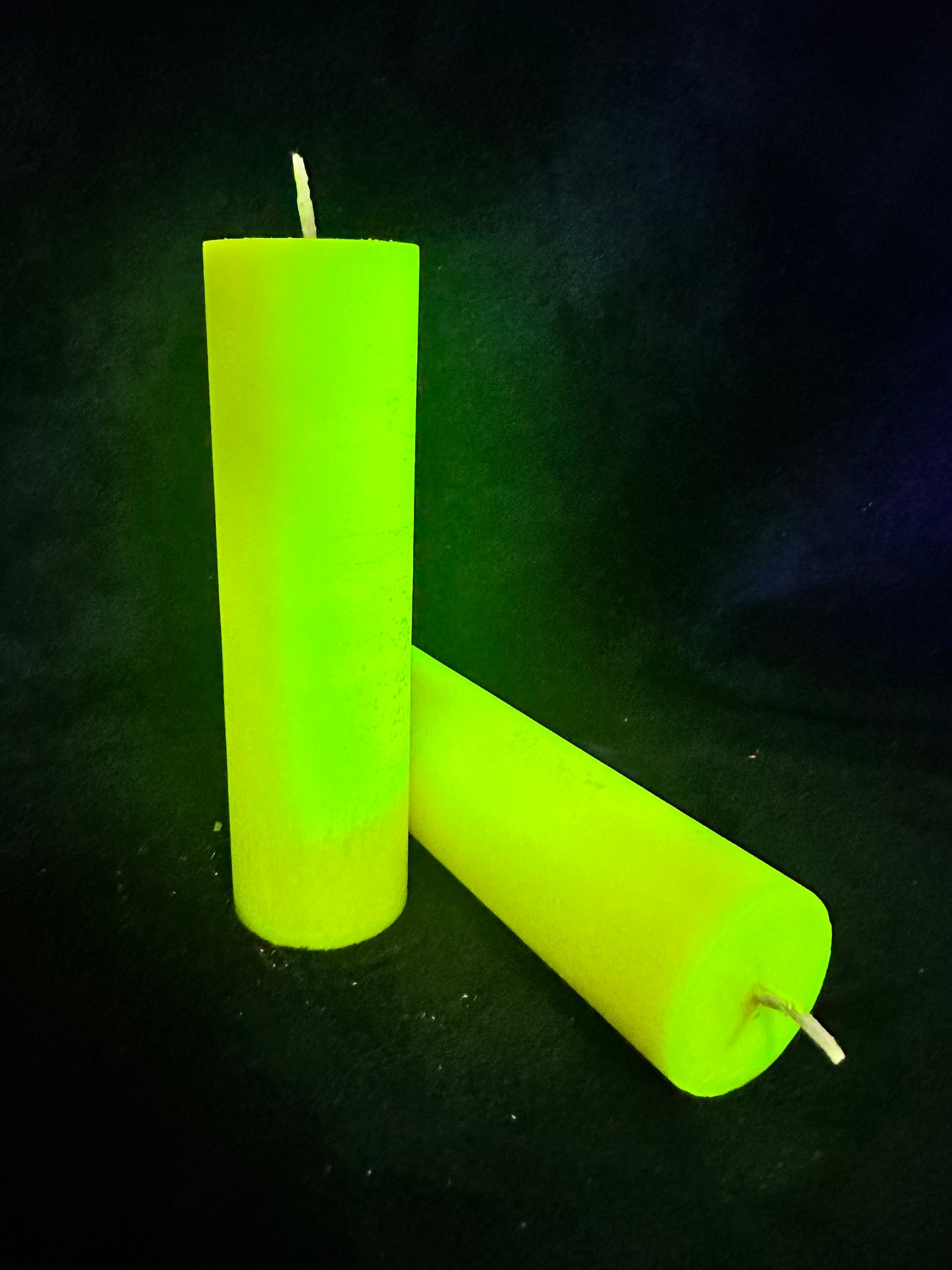 Yellow UV Reactive Paraffin Dripping Pillar Candle