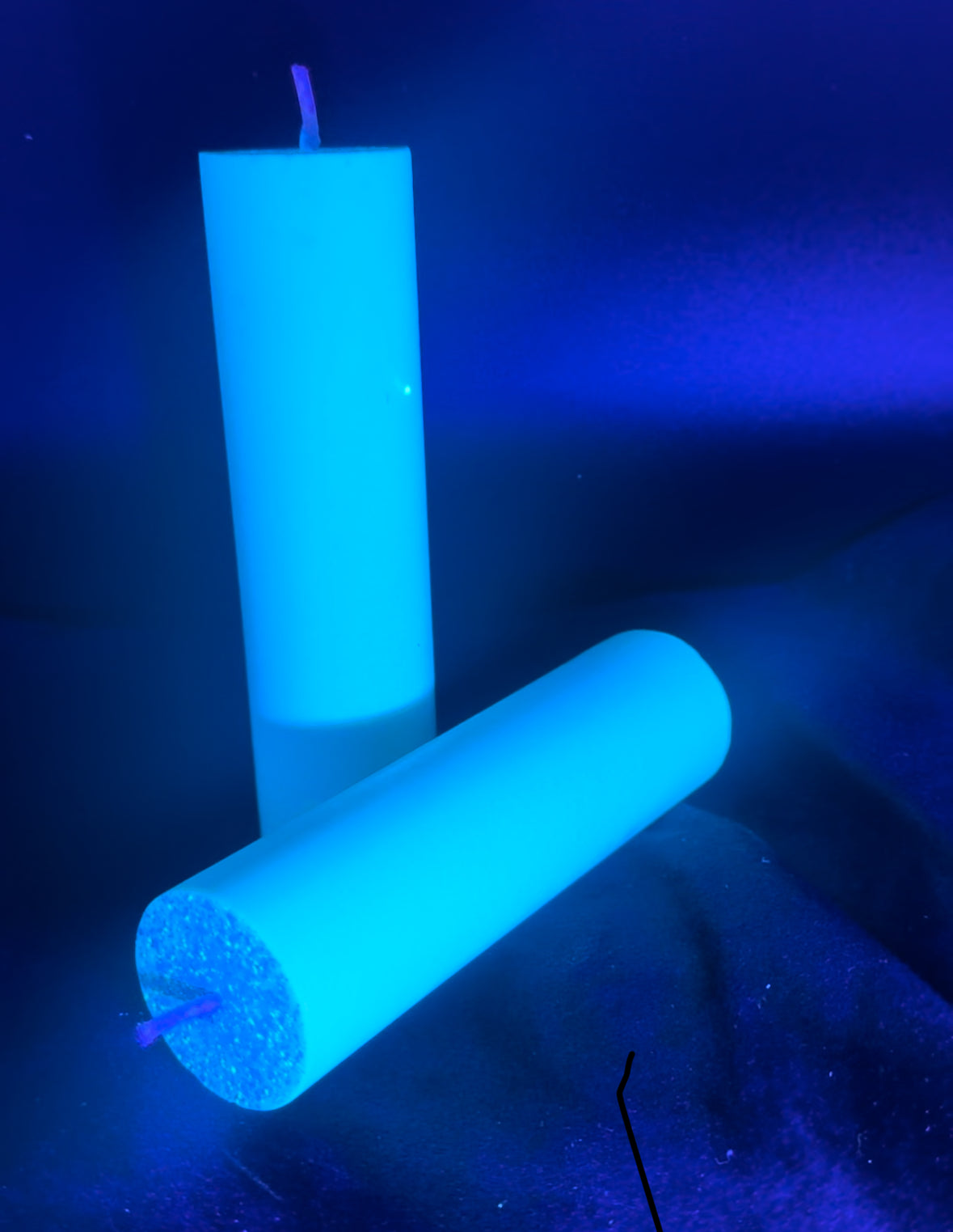 Teal UV Reactive Soy Pouring Pillar Wax Play Candles
