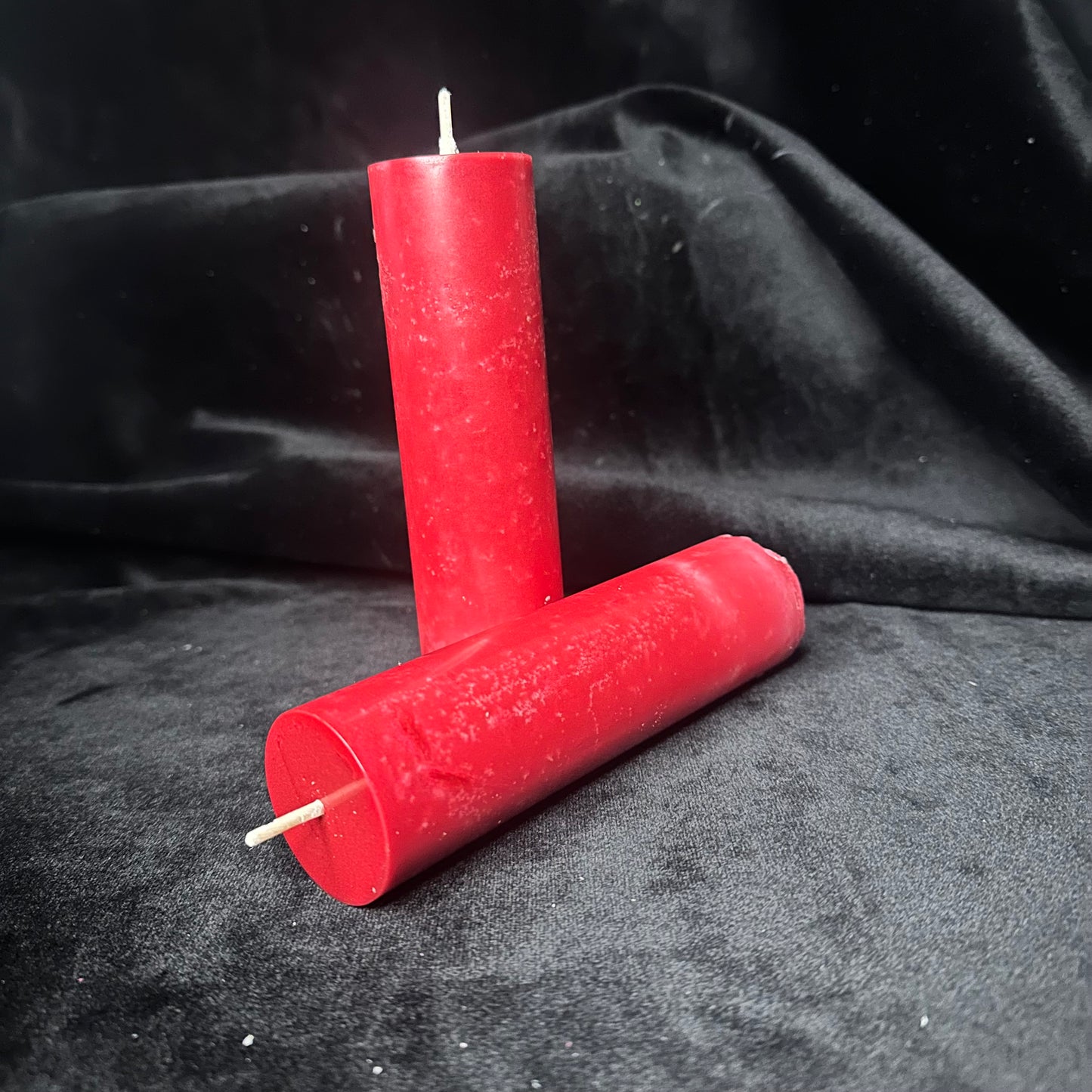 Flame Red Metallic Shimmer Paraffin Dripping Pillar Wax Play Candle