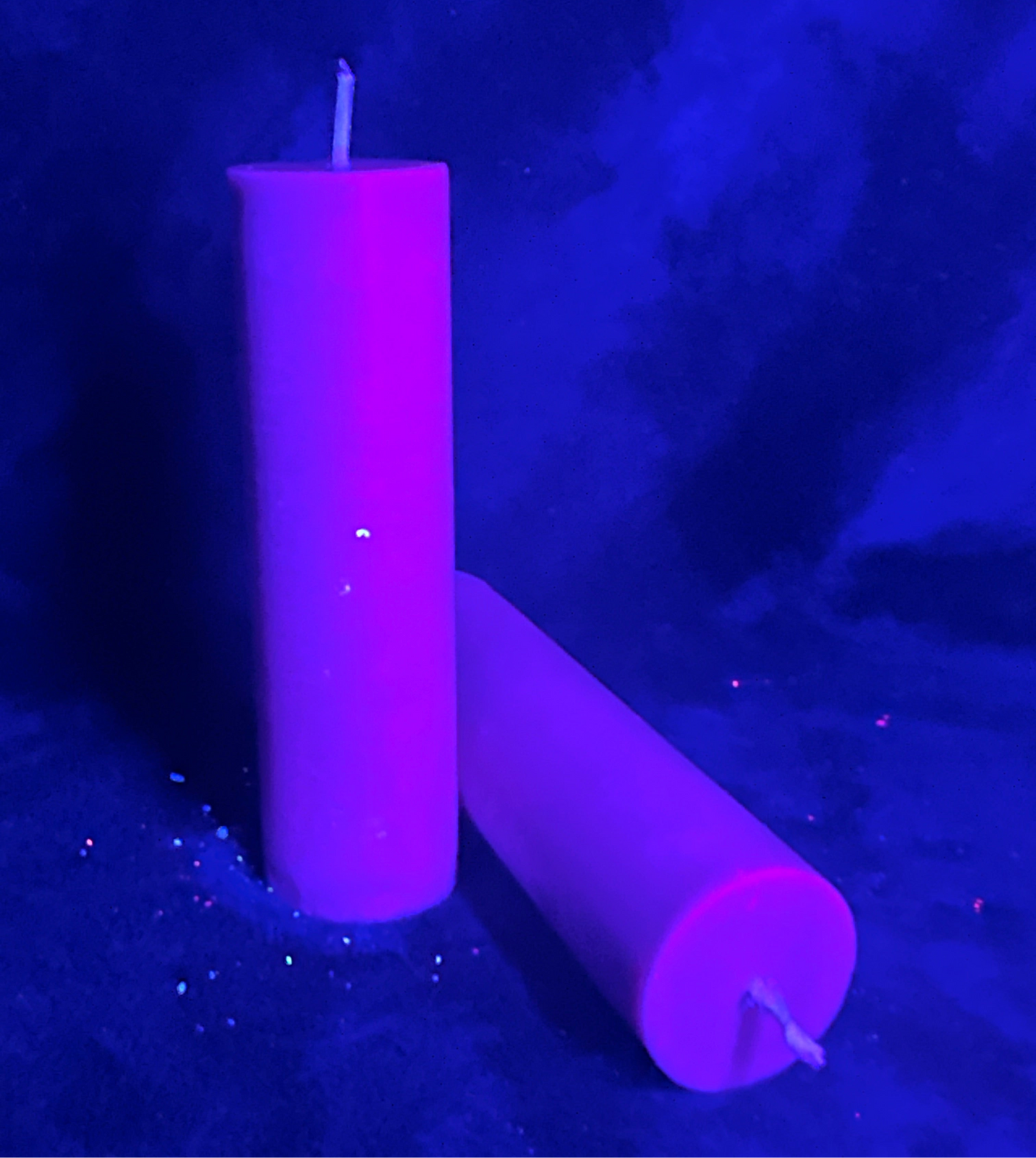 Purple UV Reactive Paraffin Dripping Pillar Wax Play Candle