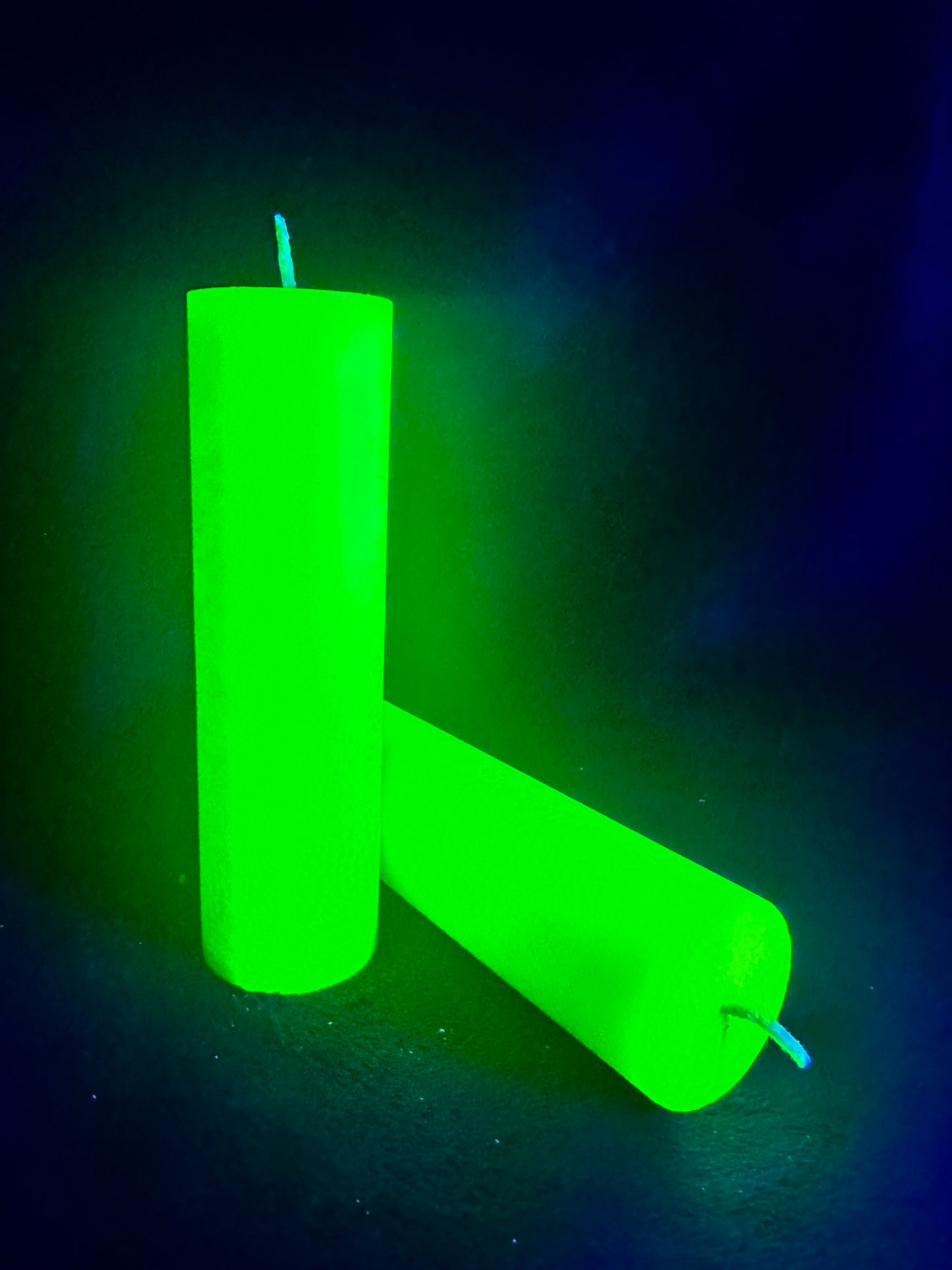 Yellow UV Reactive Paraffin Dripping Pillar Candle