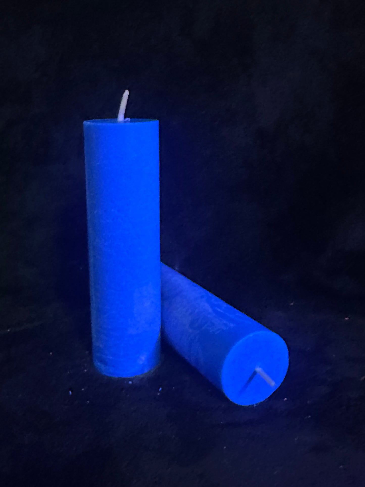 Blue UV Reactive Paraffin Dripping Pillar Wax Play Candle
