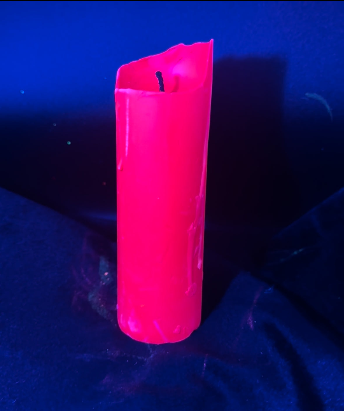 Red UV Reactive Pouring Soy Pillar Wax Play Candles