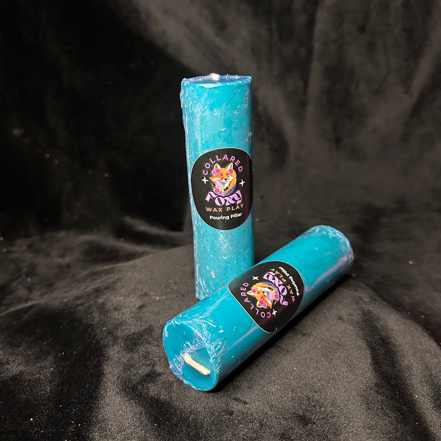 Teal UV Reactive Soy Pouring Pillar Wax Play Candles