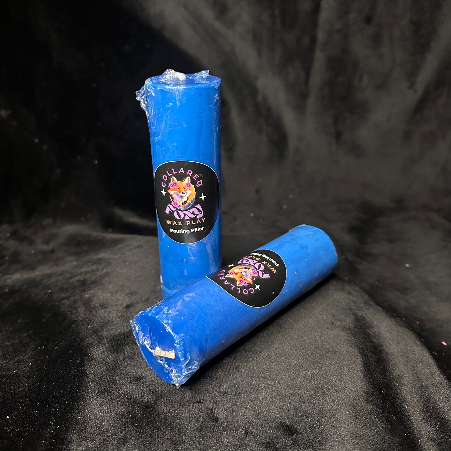 Blue UV Reactive Soy Pouring Pillar Wax Play Candle