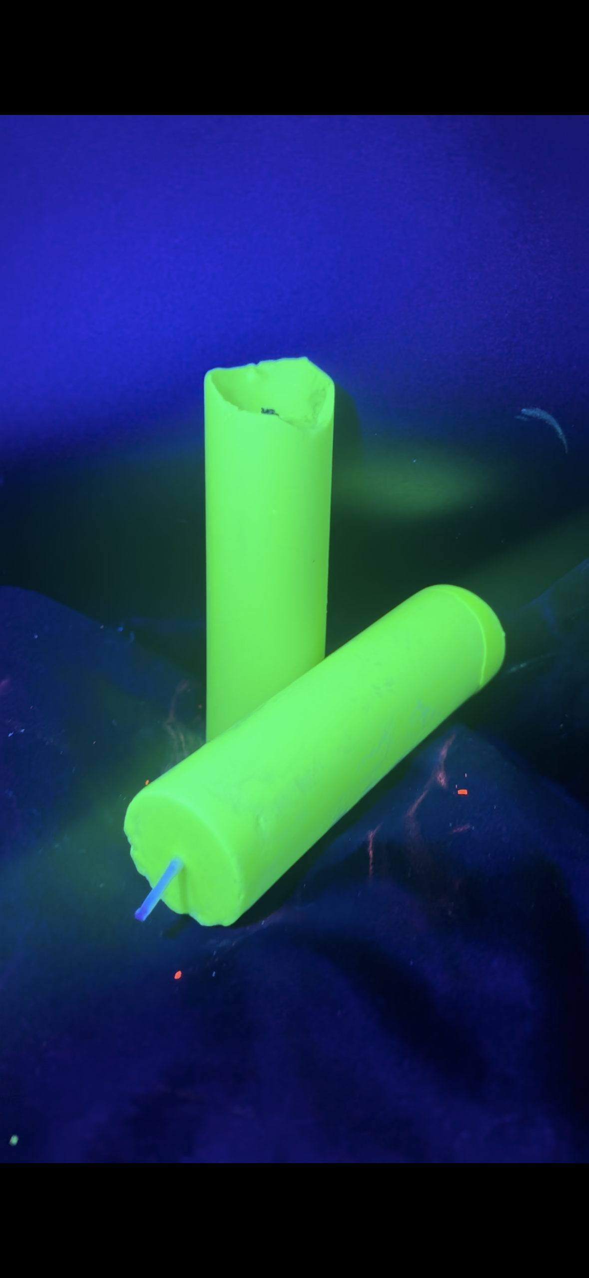Green UV Reactive Soy Pouring Pillar Wax Play Candles