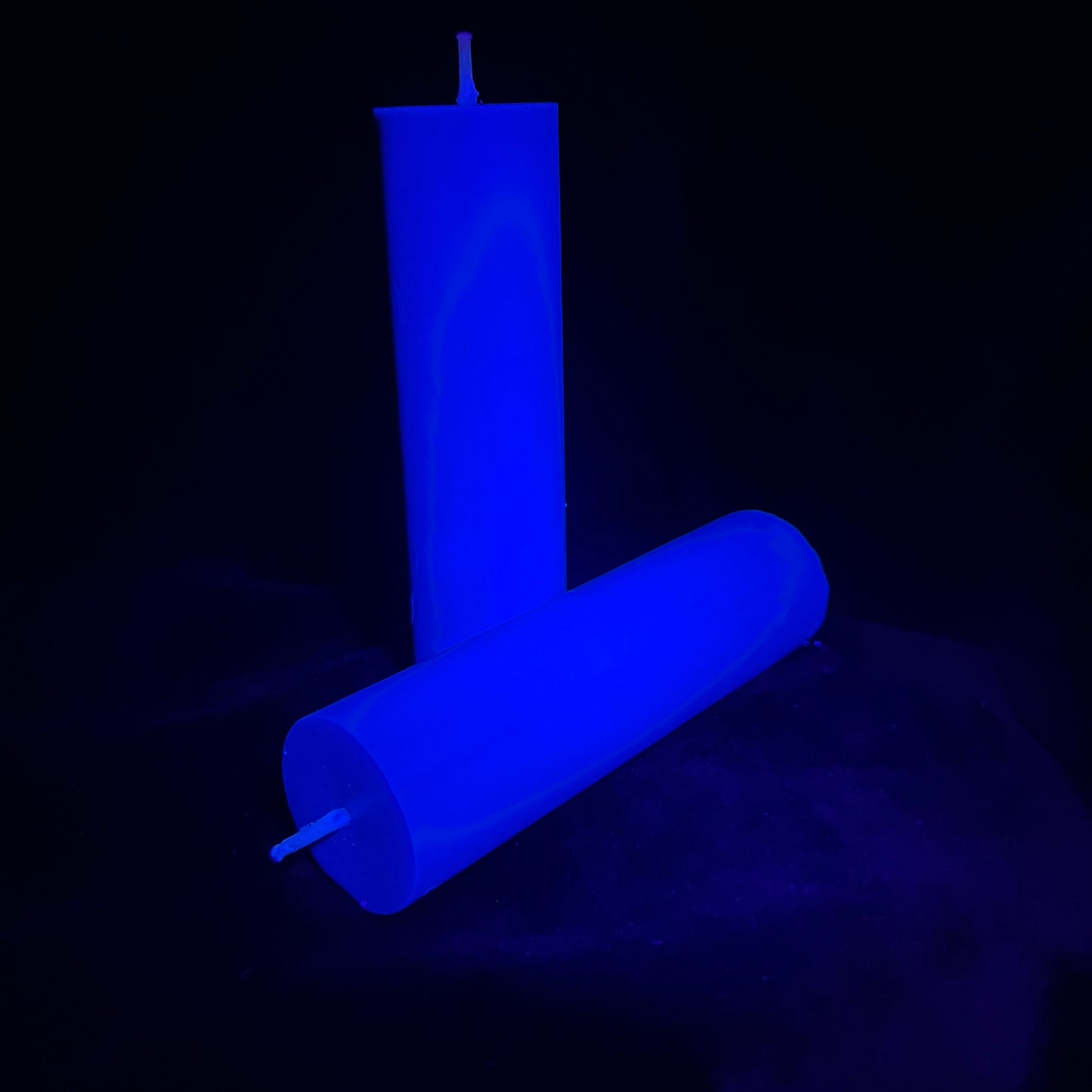 Blue UV Reactive Paraffin Dripping Pillar Wax Play Candle