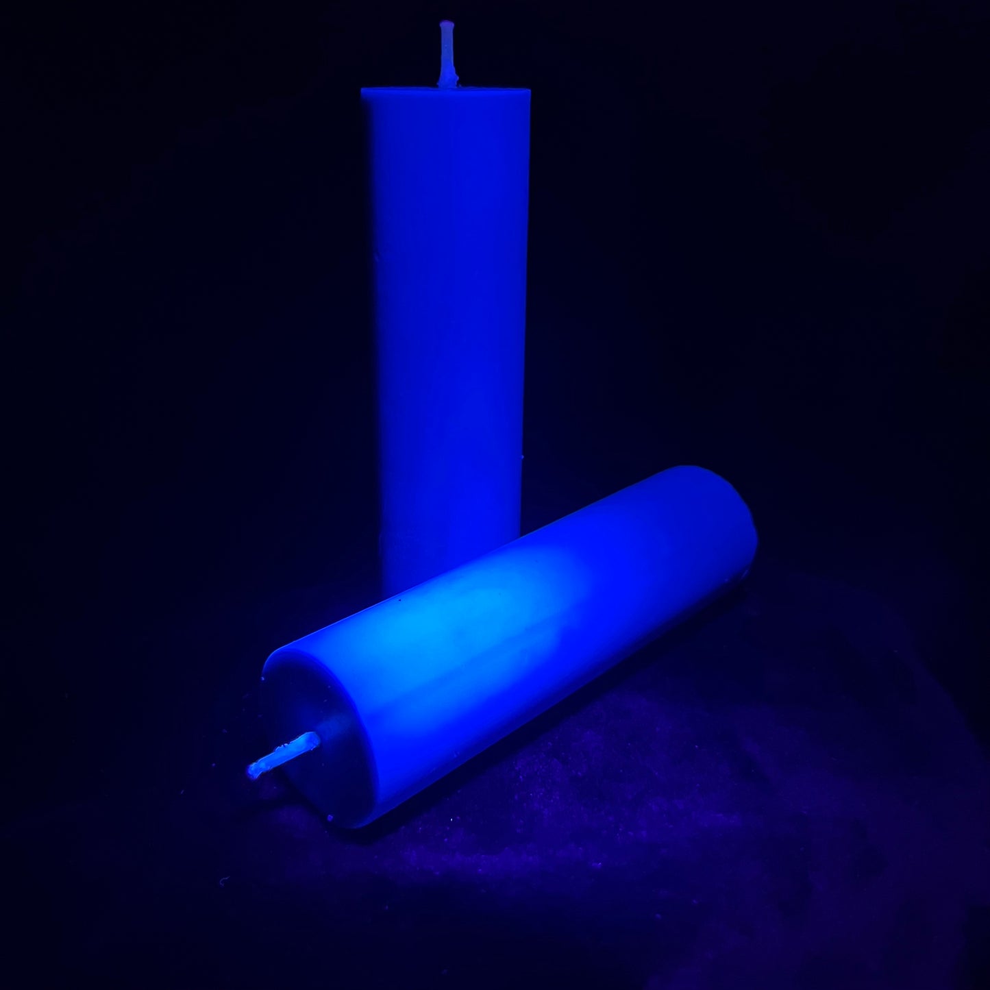 Blue UV Reactive Paraffin Dripping Pillar Wax Play Candle