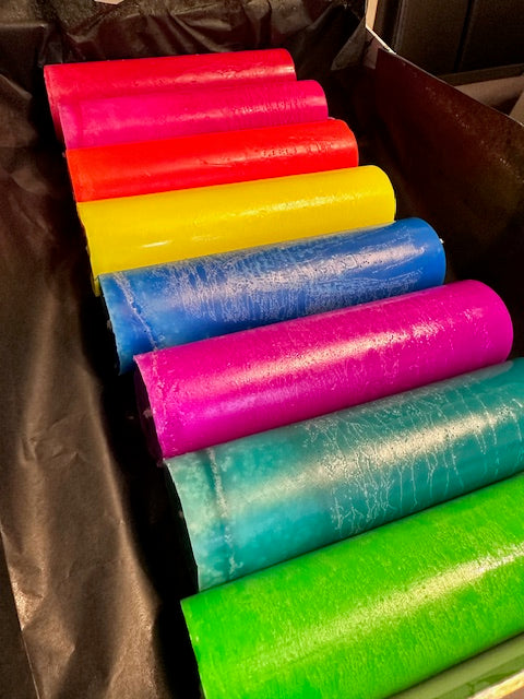 Yellow UV Reactive Paraffin Dripping Pillar Candle
