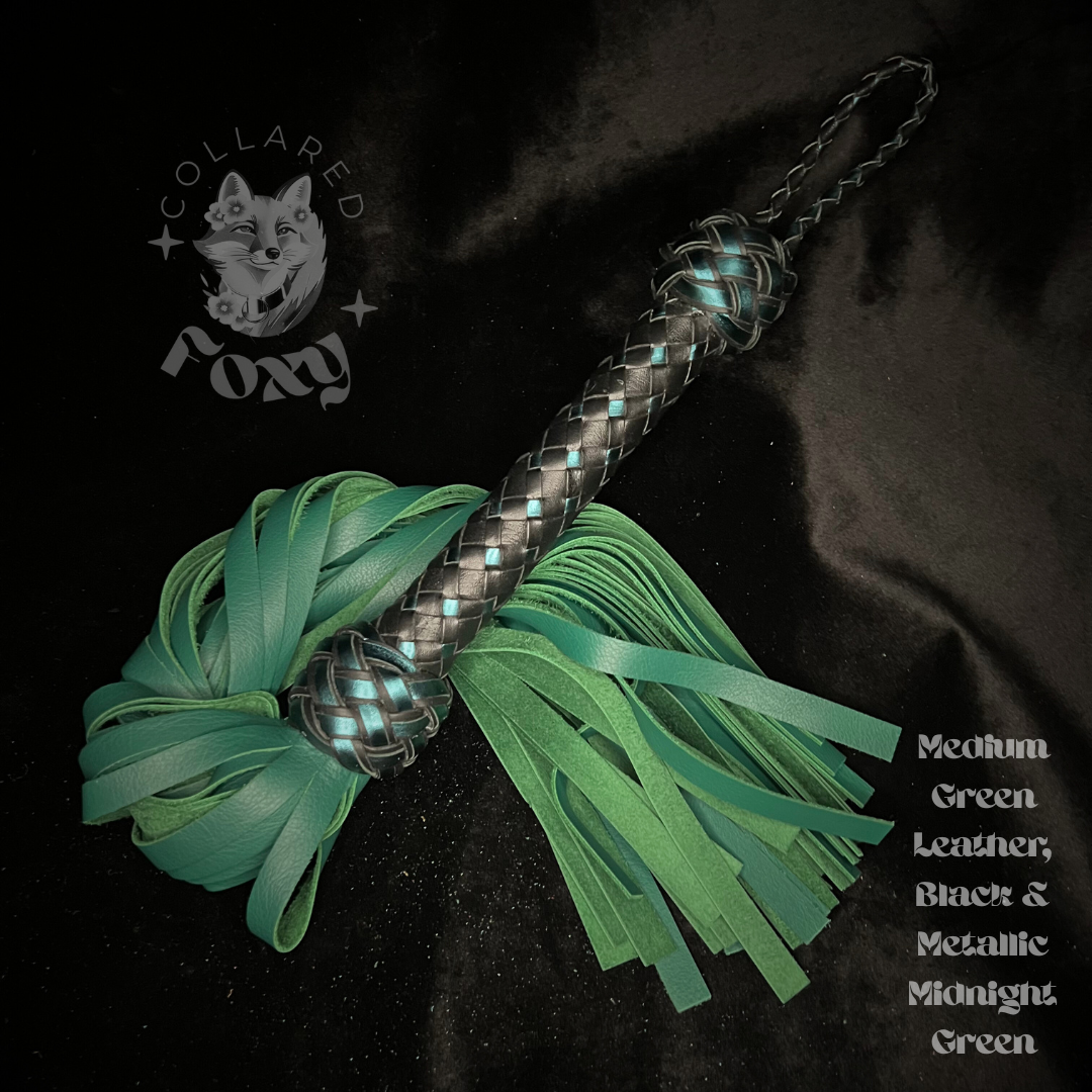 Medium Green Cowhide Leather Flogger
