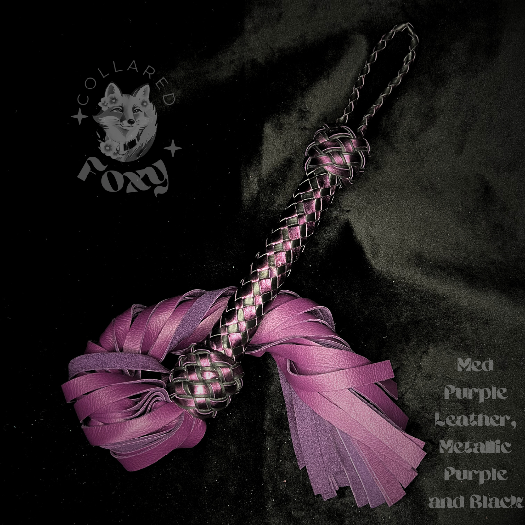 Medium Purple Cowhide Leather Flogger