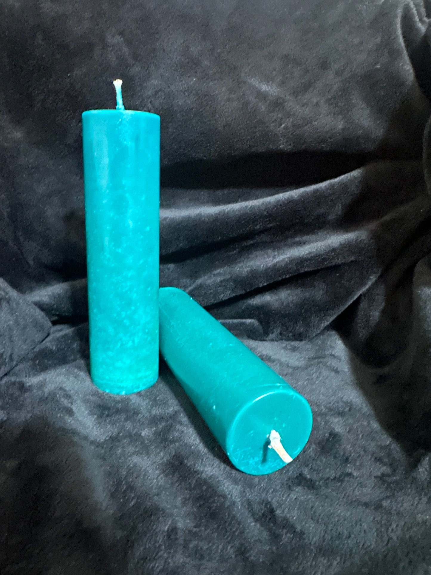 Teal UV Reactive Paraffin Dripping Pillar Wax Play Candle