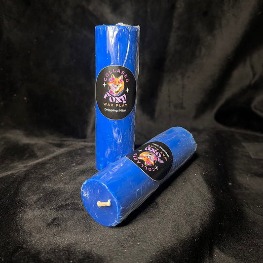 Blue UV Reactive Paraffin Dripping Pillar Wax Play Candle