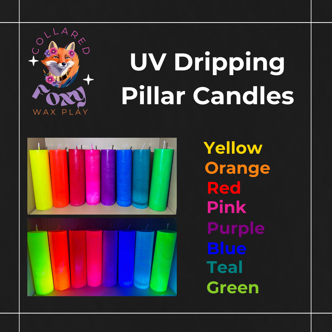 Red UV Reactive Paraffin Dripping Pillar Wax Play Candle