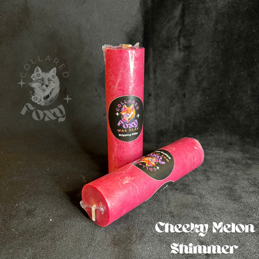 Cheeky Melon Metallic Shimmer Paraffin Dripping Pillar Wax Play Candle