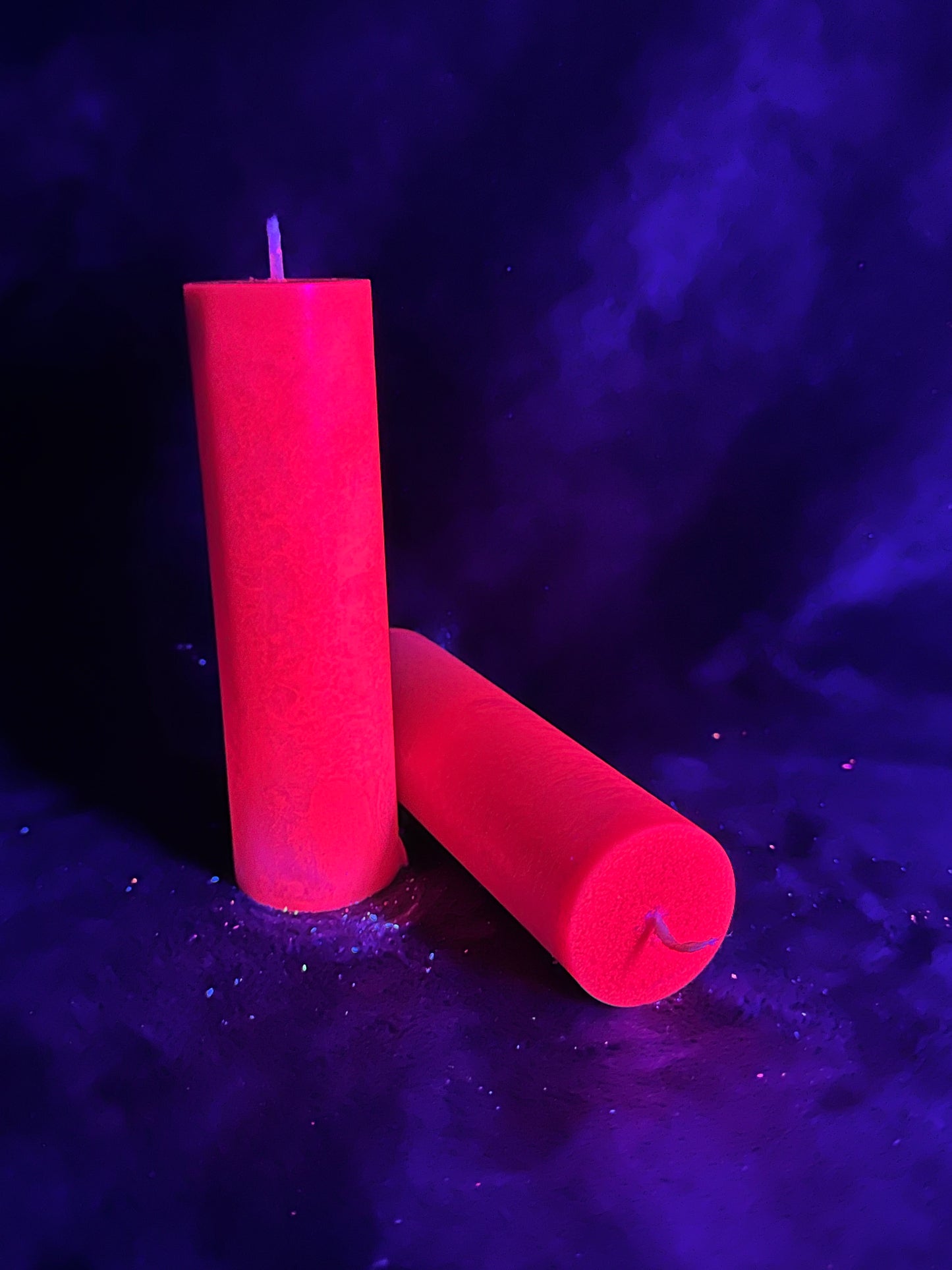 Pink UV Reactive Paraffin Dripping Pillar Wax Play Candle