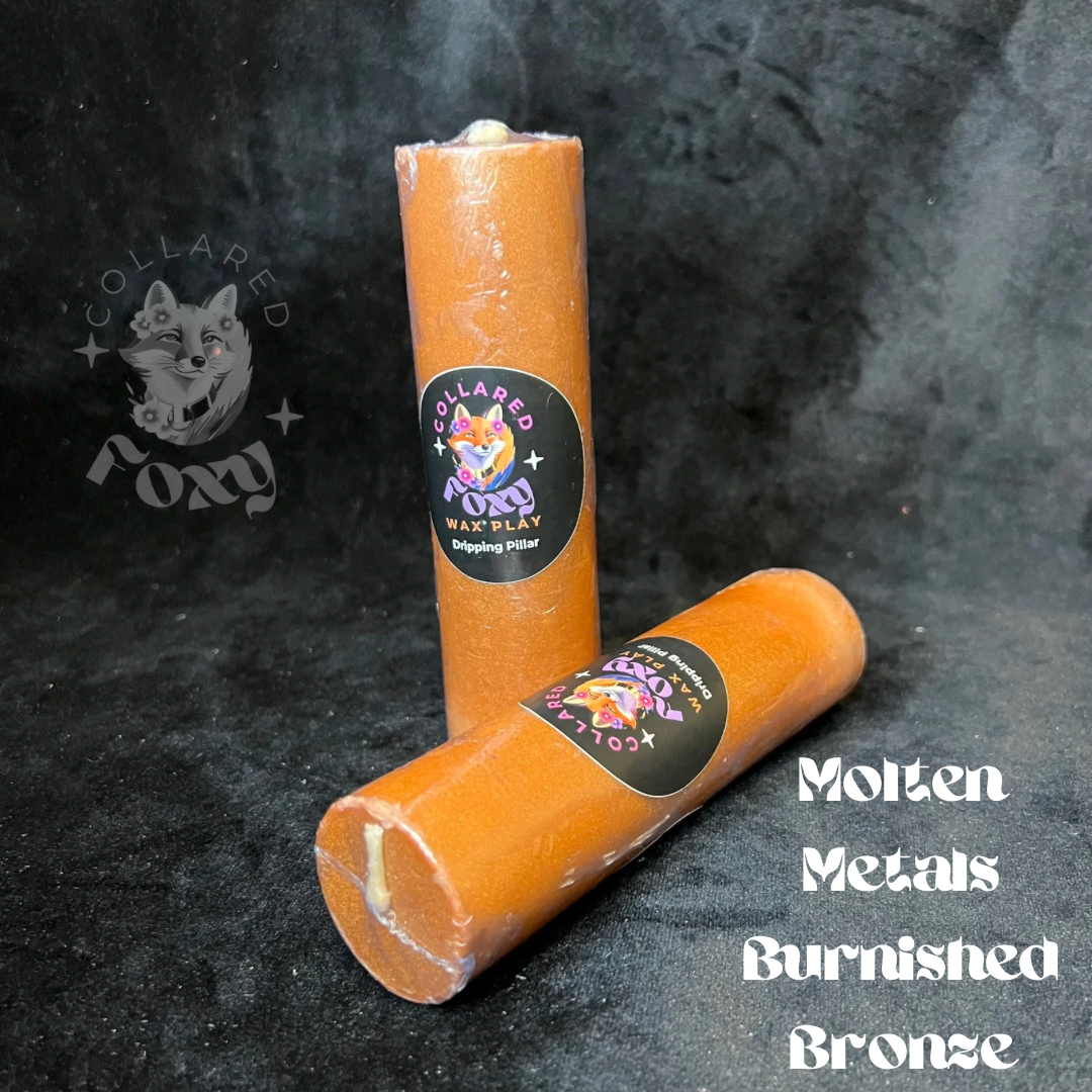 Molten Bronze Paraffin Dripping Pillar Wax Play Candle