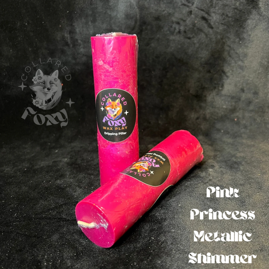 Pink Princess Metallic Shimmer Paraffin Dripping Pillar Wax Play Candle