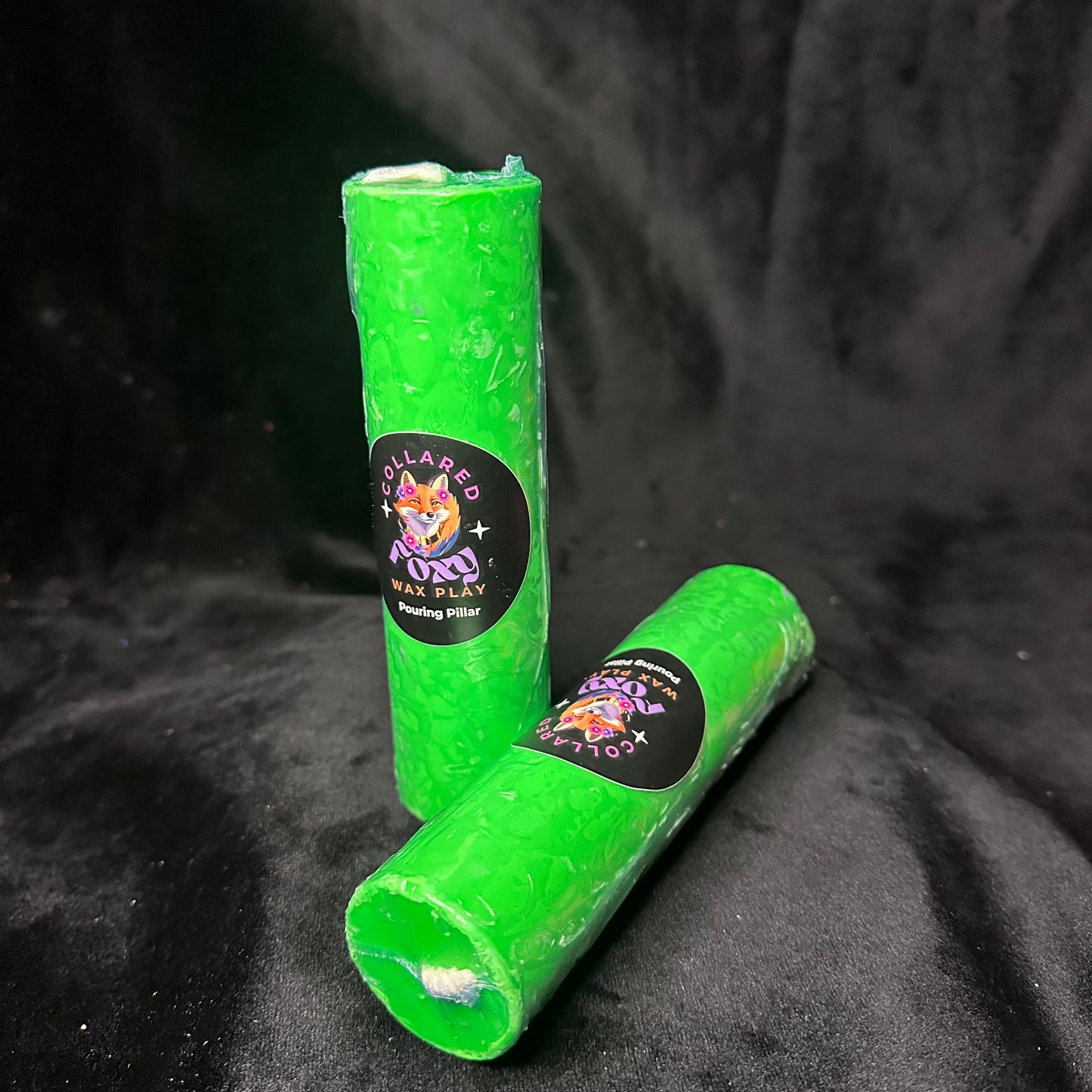 Green UV Reactive Soy Pouring Pillar Wax Play Candles
