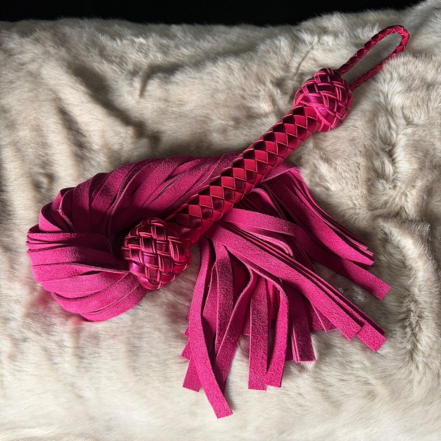 Amaranth | Pink Cowhide Suede Flogger