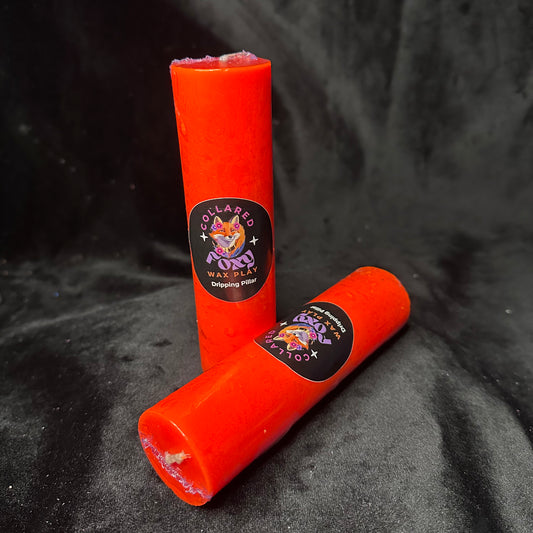 Orange UV Reactive Paraffin Dripping Pillar Wax Play Candle