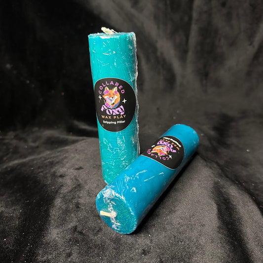 Teal UV Reactive Paraffin Dripping Pillar Wax Play Candle