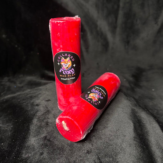 Red UV Reactive Paraffin Dripping Pillar Wax Play Candle
