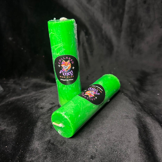 Green UV Reactive Paraffin Dripping Pillar Wax Play Candle
